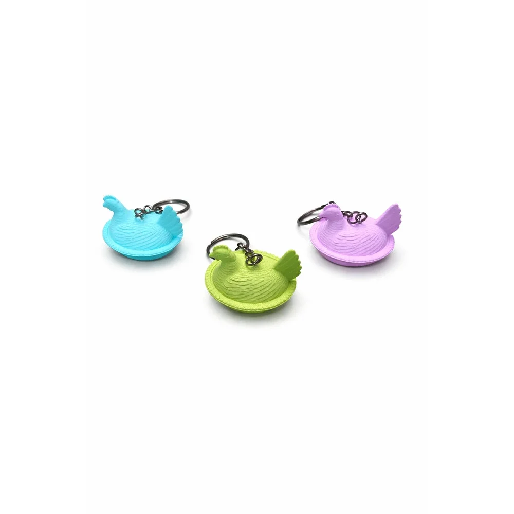 Vintage‎ Look Hen on Nest Keychains 3D Printed Farmhouse Grandma Core - Lot of 3
